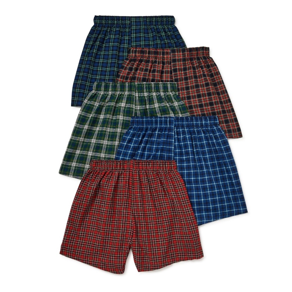 New Boys Woven Boxers 10 Pairs Plaid New with tags size small 6/7 - Picture 7 of 8